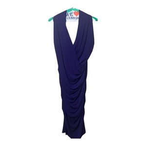 Nicole Miller Purple Asymmetrical Ruched Cocktail Gown